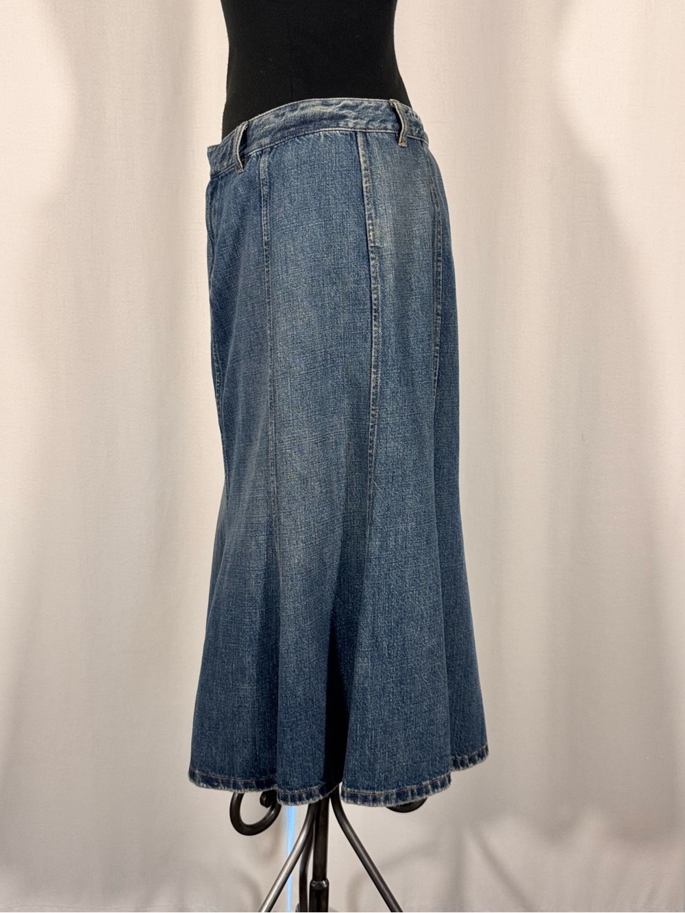 Vintage Lauren Jeans Co Ralph Lauren Denim Midi Skirt - Picture 4 of 7